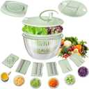TRENDY HUB, 3 IN 1 Large Salad Spinner with 5-Blade Slicer, 5.3 Qt Vegetable Washer and Dryer, Fruit and Herb Lettuce Spinner Egg Yolk Strainer, Salad Bowl for Efficient Salad Preparation and Food