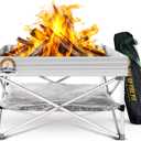 Fireside Outdoor Portable Fire Pit for Camping, Portable Fire Pit Grill for Backyard, Outdoor Firepit with Heat Protect, Camping Firepits, Standing Bonfire Outside for Backyard, 8 lb Weights - 24 inch