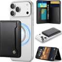 Vinich for MagSafe Wallet Magnetic RFID Blocking Card Holder Compatible with MagSafe Phones and Cases, Strong Magnet Minimalist Phone Wallet for iPhone 17/16/15/14/13/12/ Pro/Max/Plus, Black