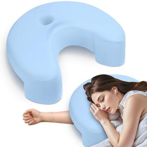 Side Sleeper Pillow, Side Sleeper Pillows for Adults, Memory Foam Pillow for Neck and Shoulder Pain, Ideal for Side Sleepers, Side Sleeper Pillows with Arm Hole (Blue)