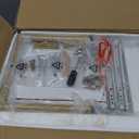 Masupu Nightstand,Mid-Century Modern Bedside Table with 2 Storage Drawer,Small Gold Frame Side End Table for Bedroom,Living Room, White