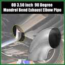 Motoforti 2pcs OD 3.5 Inch 90 Degree Mandrel Bend Elbow SS304 Stainless Steel Bend Tube Exhaust Elbow Pipe for Car Exhaust System 3.5" Piping Silver Tone Long-lasting