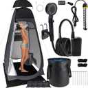 Portable Camping Shower Kit: 6ft Tent, 4000mAh Pump, 1500W Heater & Bucket