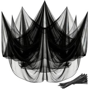 Mosquito Netting,10x50 FT Mosquito Mesh Net,Insect Bird Bug Screen for Patio Garden Vegetables Fruits Protection,Black Bed Curtains with 100 Pcs Straps