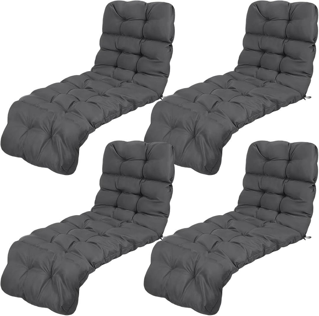 Indoor/Outdoor Chaise Lounge Tufted Bench Cushions, 72"x22" Outdoor Bench Cushion for Wicker Loveseat Porch Swing Patio Chair Furniture Replacement (Grey,4 Pcs)