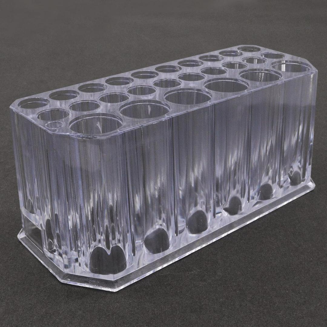 Clear Acrylic Eyeliner Organizer & Lip Liner Organizer, 26 Spaces Storage 20 Standard 6 Jumbo Cosmetic Display Case for Makeup Brushes, Pencils, and Lipsticks, 1 Pack
