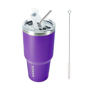 BJPKPK 30 oz Stainless Steel Tumbler With Lid And Straw Vacuum Insulated Double Wall Travel Coffee Water Tumbler,Purple