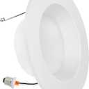 Maxxima 5 in. & 6 in. 5 CCT Retrofit Recessed LED Downlight - 1300 Lumens, E-26 Quick Connect, Dimmable, Color Selectable 2700K-5000K (2700K/3000K/3500K/4000K/5000K), for Living Rooms and Kitchens