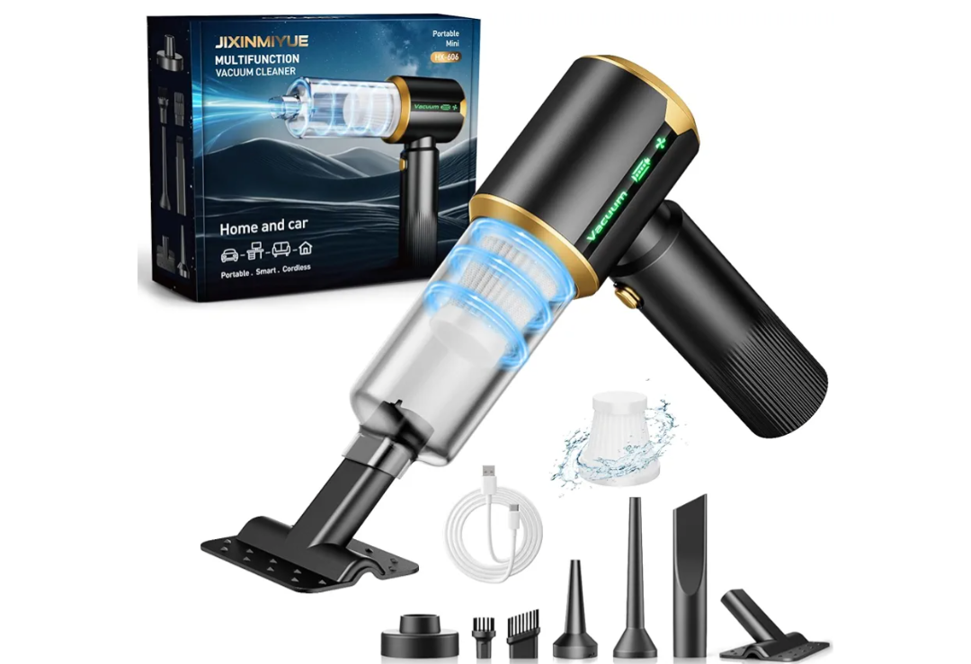 JIXINMIYUE Car Handheld Vacuum Cordless: Car Vacuum Cleaner with 16000Pa Ultra-Strong Suction, Brushless Motor & HEPA Filter - Lightweight Design for Drivers and Office Workers - Bone Black