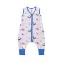 Baby Sleep Sack with Feet 6-12 Months 0.5 Tog 95% Rayon from Bamboo 5% Spandex Breathable Sleep Sacks Baby Walker Quilted Wearable Blanket with Legs 2-Way Zipper Bear