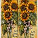 Sunflower Hand Towels - 2 Pack, 14.5" X 28",Soft Microfiber Polyester Rustic Farmhouse Flower Towel Set with Floral Pattern,for Artistic Bathroom Kitchen Spa Hotel Decor Gifts Women Girls