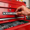 2 x Magnetic Tool Box Labels, Reusable Heavy Duty Magnetic Toolbox Labels for Garage, Workshop, Storage Bins, 12 Pcs/Black (Extra-thick)