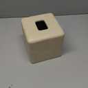 Natural Travertine Textures Tissue Box Cover Square for Home Decor,Resin Heavy Tissue Box Holder for Bathroom Countertop,Tabletop,Bedside Table,Office (Handmade of Resin) (Yellow Stone)