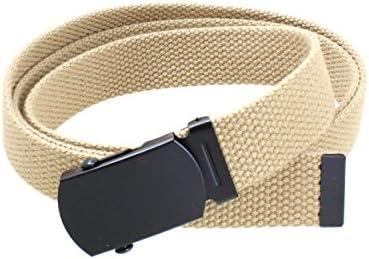 Proper Materials Kids Canvas Web Belt Flat Black Buckle/Tip Solid Color 44" Long 1" Wide - Cut Excess Length For Perfect Fit