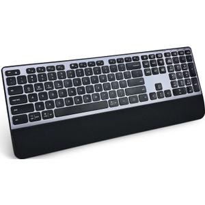 K9100 Wireless Bluetooth Keyboard, Full Size, Multi Devices Keyboard with Wrist Rest, 3-Level Backlit, Number Pad, Rechargeable Quiet for Computer, Laptop, iPad, MacBook, Office, Work.