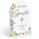 3 x Acrylic Wedding Signs Wedding Sparklers Send Off Sign for Reception, 6x8" Floral Themed Arch Acrylic Table Decor, Love Is In Bloom & Baby In Bloom Decorations for Baby Shower Bridal Shower Engagement