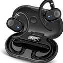 Open Ear Earbuds, Open Ear Headphones with 16mm Speakers, Bluetooth 5.4 Wireless, Biaxial Rotation, Lightweight, 20H Playtime, Over Ear Bluetooth Headphones for Running, Workout, IPX5 Waterproof (Phantom Black)