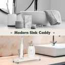 Kitchen Sink Caddy Water Absorbing Stone Tray For Sink, Diatomite Bathroom Countertop Tray Organizer, Faucet Stone Drying Mat Coaster Soap Dish Sponge Dispenser Holder (White)