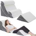 Wedge Pillow Set for After Surgery  5PCS Orthopedic Bed Wedge Pillow Set for Sleeping, Body, Back and Leg Pain Relief Comfortable & Adjustable Support Pillows-Anti Snoring (Grey)