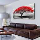 Wapluam Black And White Pictures Large Canvas Prints Wall Art For Living Room Bedroom Wall Decor Red Tree Landscape Painting To Hang Modern Home Decorations For Office Stretched And Framed Artworks, 40"L x 20"W