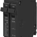 ABB Q-Line THQLT1515 Tandem Circuit Breaker 15A/1P & 15A/1P Dual Circuit Breaker for Single Slot 120/240V, 10 kAIC HACR & SWD Rated Space-Saving Design Plug-in Mount