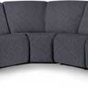 Ruaozz Sectional Sofa Covers Oversized L Shape 5 Seat Recliner Couch Covers - Washable Soft Extra Large Sectional Covers with Pockets (Dark Gray)