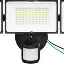 SZPOWER 150W Motion Sensor Lights Outdoor for Outside, 15000LM LED Flood Lights Outdoor Wired Dusk to Dawn, Exterior Security Floodlight Fixture Waterproof IP65, Outdoor Lighting for House, Garage (Black)