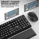 Wireless Keyboard and Mouse Combo with Wrist Rest, 2.4G Full-Sized Keyboard and Mouse Cordless, 3 DPI Adjustable Silent Mouse, Dual-System Keyboard for Computer/Laptop/Windows/Mac (Black)