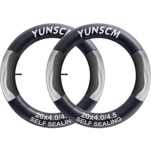 2-PCS 20x4 Self-Sealing Fat Bike Tubes 20 x 4.0/4.5 AV32mm Super Automatic Repair,Puncture Resistant Compatible with 20 x 4 20x4 1/4 20x4.50 E-Bike Bicycle Tire Tubes Schrader Valve