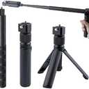 Bullet Time Handle Tripod Rotating Grip with Invisible Selfie Stick for Insta360 X5/X4, DJI OSMO Pocket 3, GoPro,1/4" Thread, 6 lbs Capacity, Compact Selfie Stick & Tabletop Tripod (47 inches)