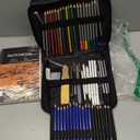 Caliart 176PCS Art Supplies Sketching Kit with 100 Sheets 3-Color Sketch Book, Graphite Colored Charcoal Watercolor & Metallic Pencils, Drawing Set Christmas Gifts for Adults Teens Girls Boys Kids (Black)