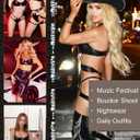 2 x Girece Women's Leather Lingerie Sets Corset Exotic Lingerie Strappy Latex Outfits Underwire Push Up Garter Lingerie (Black, XXL)