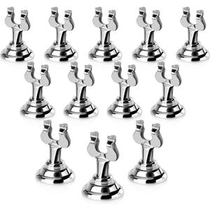 New Star Foodservice Triton Harp Clip Style Place Card / Table Number Holder, 1.5 Inch, Silver, Set of 12