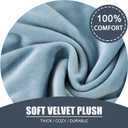 CONRUSER Stretch Sofa Slipcover, Soft Velvet Sofa Covers for 3 Cushion Couch Thick Furniture Protector for Pets & Kids (Light-blue, L)
