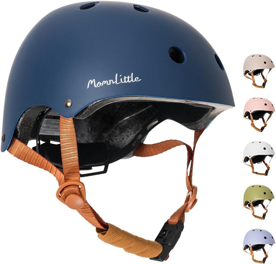 MomnLittle Kids Bike Helmet with Quick Pinch-Free Magnetic Buckle CPSC Certified Bike Helmet for Toddler Boys and Girls (X-Small: 18.8" - 20.08", Midnight Navy)