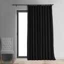 HPD Half Price Drapes Signature Velvet Thermal Blackout Curtains for Living Room 84 Inch Long (1 Panel) Rod Pocket Insulated Blackout Curtains for Bedroom Window Curtains, 100W x 84L, Black