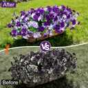 Geegoods Artificial Petunia Flowers for Outdoors, 8 Bundles UV Resistant Realistic Silk Faux Flowers, Purple White Fake Petunias for Planters, Hanging Basket, Porch and Garden Decor(8,Purple White)