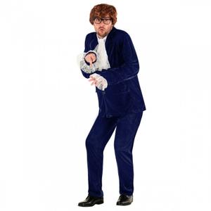 Mens 60s British Spy Costume Blue Large