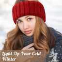 Geyoga 4 Pcs Winter Headbands for Women Fleece Lined Knit Ear Warmers Fuzzy Headbands for Cold Weather
