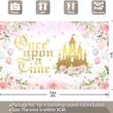 Yriujul Fabric 72x43inch Fairytale Backdrop Pink Ancient Castle Floral Princess Butterfly Photography Background Girls Party Decorations Kids Photo Banner