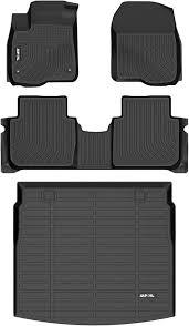 AIPOIL® Floor Mats & Cargo Liner Set for Chevy Chevrolet Suburban & GMC Yukon XL 2015-2020 All Weather Protection TPE Anti-Slip Automotive Full Set Custom Car Mats Accessories - Black