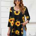 ZENNILO Women Casual Loose Fit Swing Flare Tunic Tops Basic Plus Size Flowy Shirt (White, XL)