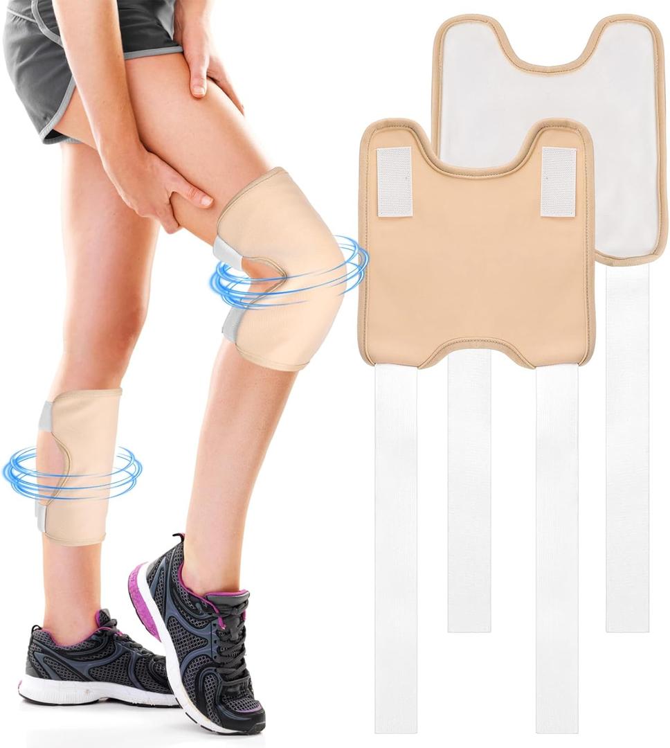 Upgraded Castor Oil Pack Wrap Larger Knee Knee Castor Oil Pack Wrap 2PCS Organic Cotton Caster Oils Compress Pads for Elbow Reusable with Adjustable Elastic Strap Waterproof Anti Oils Leak