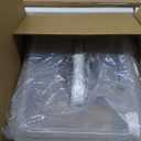 Large Glass Storage Containers with Lids, Extra Large Glass Food Containers for Rotisserie Chicken/Turkey and Potluck, Giant Watermelon Container, XL Big Bowl Freezer Storage Container Airtight 200oz (Light Blue Handle)