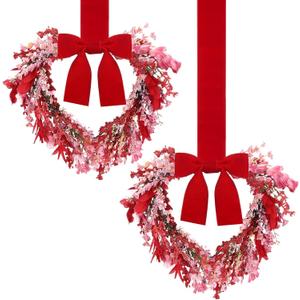 2 Pcs 9 Mini Fall Wreath for Cabinet Orange Flowers Artificial Wheat Autumn Small Wreath for Thanksgiving Vintage Village Farmhouse Window Fireplace Table Centerpieces Home Wall Decor