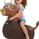 Waddle Hip Hopper Inflatable Hopping Animal Bouncer Brown Bull, Ages 2 and Up, Supports Up to 85 Pounds