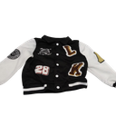 SOLY HUX Toddler Boy's Varsity Jacket Letter Graphic Color Block Collar Long Sleeve Baseball Jacket Streetwear Black Letter 6Y