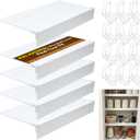 Wire Shelf Cover 24 * 12, 5 PCS Wire Rack Covers for Shelves, Easy to Cut Install Shelf Covers for Wire Shelving, 0.31in Thick Wood-Look Faux PVC Shelf Covers for Pantry Closet Kitchen Bathroom,White,