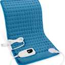 Deepsoon Heating Pad,Electric Heating Pads for Back,Neck,Moist Heating Pad for Abdomen Shoulder Knee Legs,Dry/Moist Heat&Auto Shut Off,Mother's Day Birthday for Men and Women,Blue,24x12 Inch