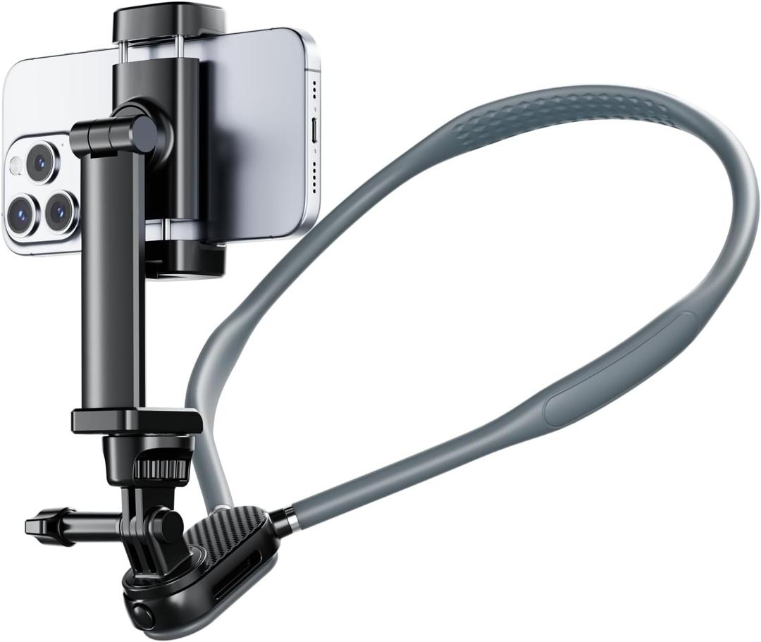 Hamillar Camera Phone Chest Neck Mount Holder for Video Recording iPhone Samsung 4-7 Inch Phones AKASO/Go Pro/Insta360X5/DJI360 (Cameras + Phone Mount)